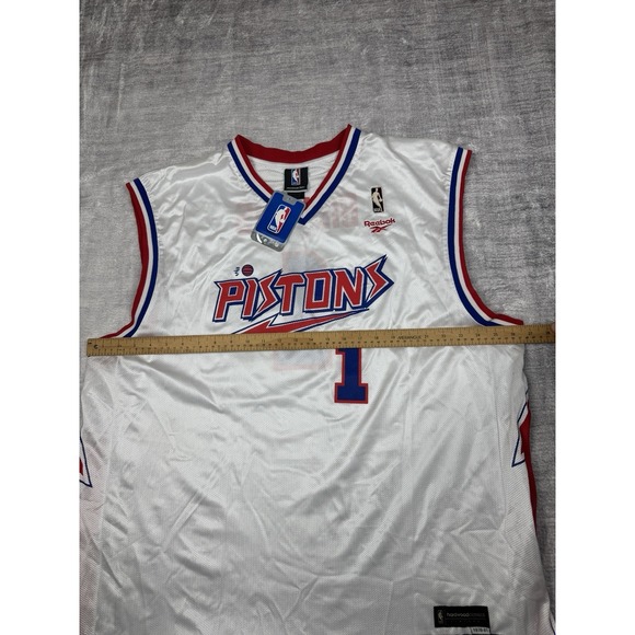 Detroit Pistons Jersey Mens 2XL White Chauncey Billups #1 Vtg Y2K 1978 Throwback - Picture 12 of 13